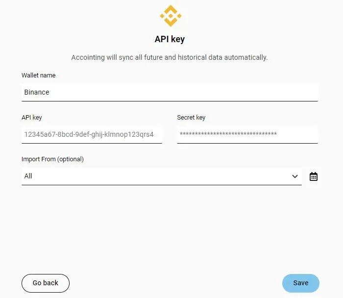 Binance Account mit Accointing via API verbinden